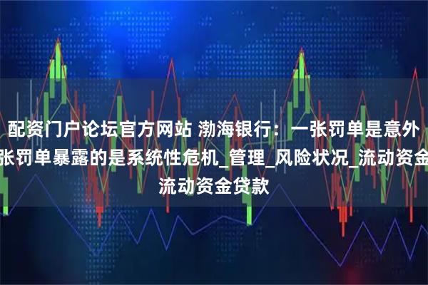 配资门户论坛官方网站 渤海银行：一张罚单是意外，多张罚单暴露的是系统性危机_管理_风险状况_流动资金贷款